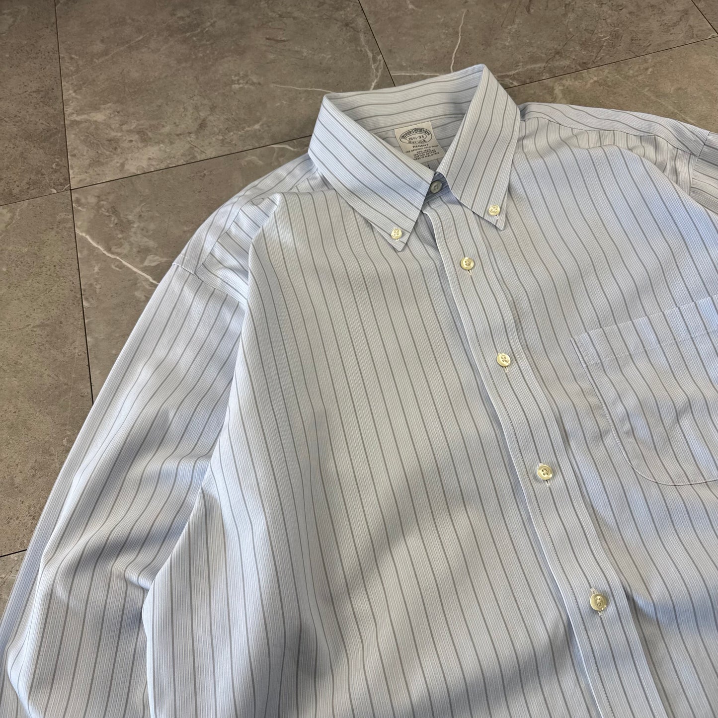 00s Brooks Brothers “Regent” Light Blue Striped Button Down Shirt
