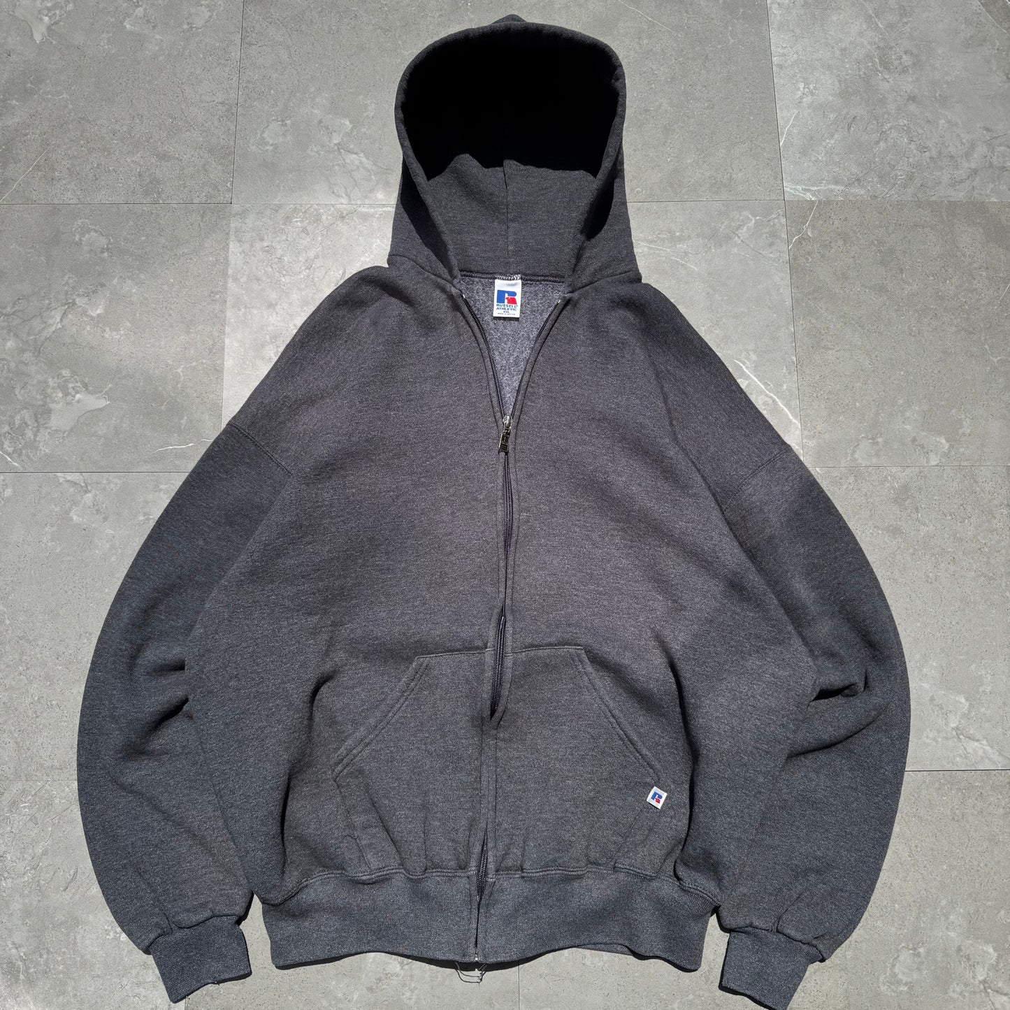 Russell Athletic Zip-Up Gray Hoodie KiiChain Clothing