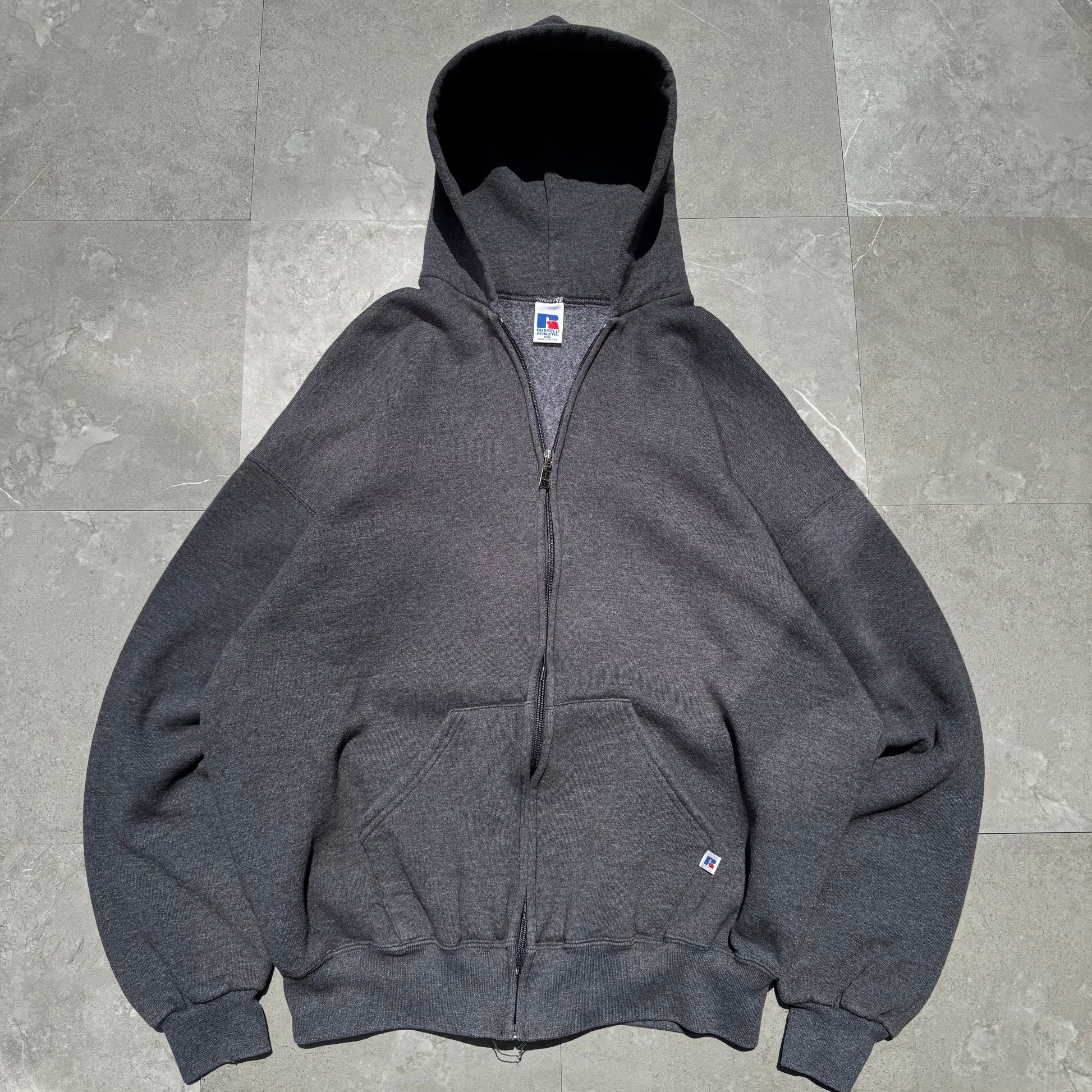 Russell Athletic Zip-Up Gray Hoodie KiiChain Clothing