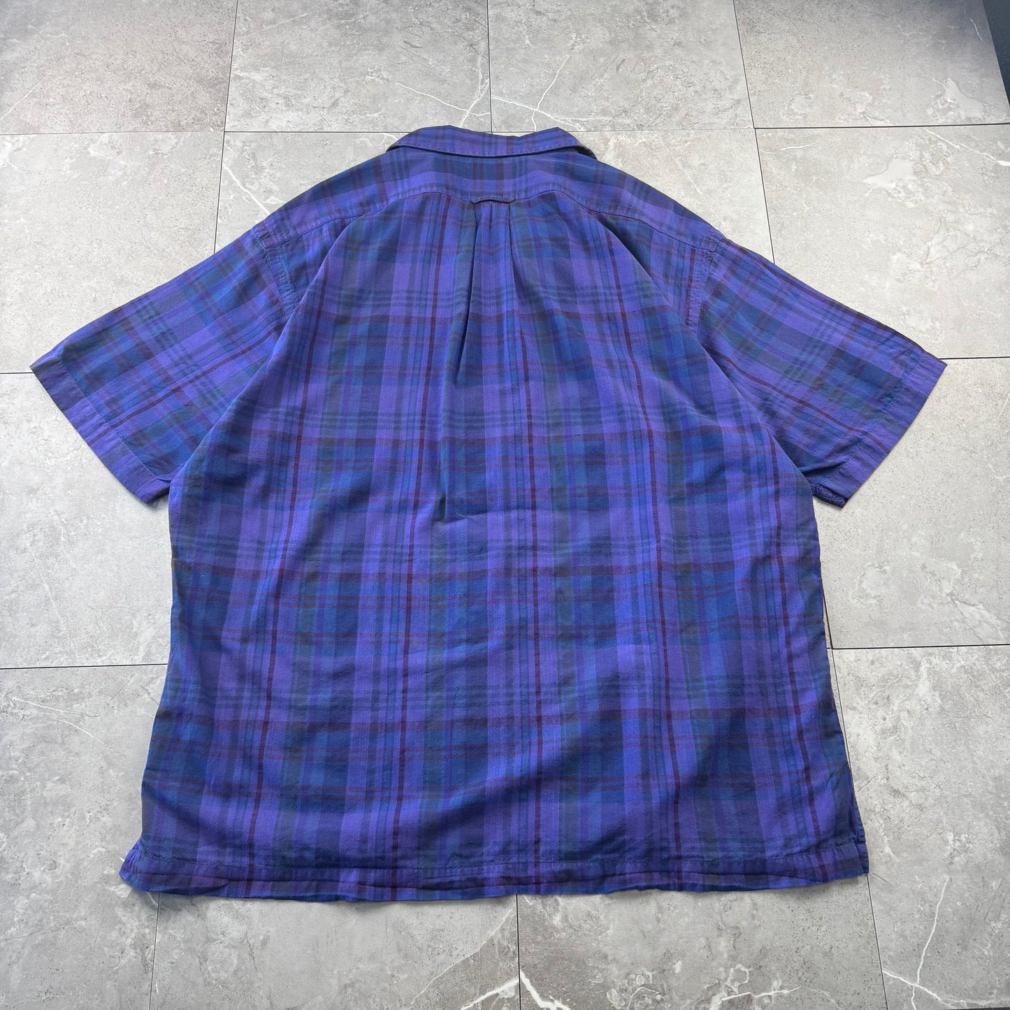 00s Polo by Ralph Lauren Caldwell Purple Checkered Open Collar Shirt XL