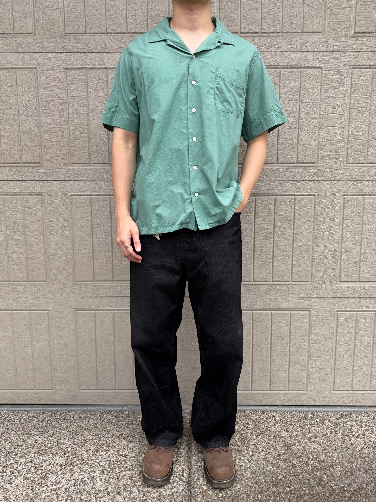 00s~ Polo Ralph Lauren Classic Fit Rare Mint Green Open Collar Shirt