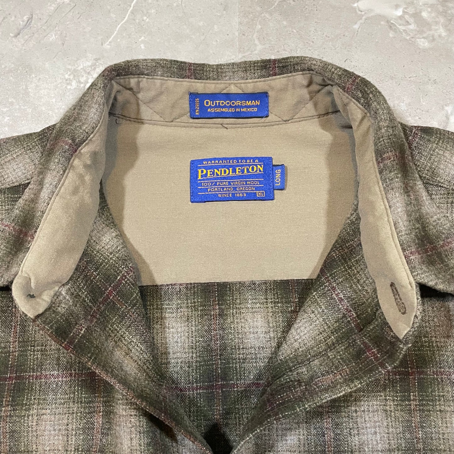 00s Pendleton Brown Shadow Checkered Wool Flannel Shirt