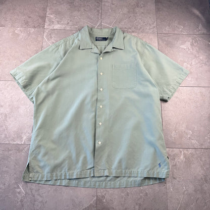 00s Polo by Ralph Lauren Rare Sage Green Open Collar Shirt