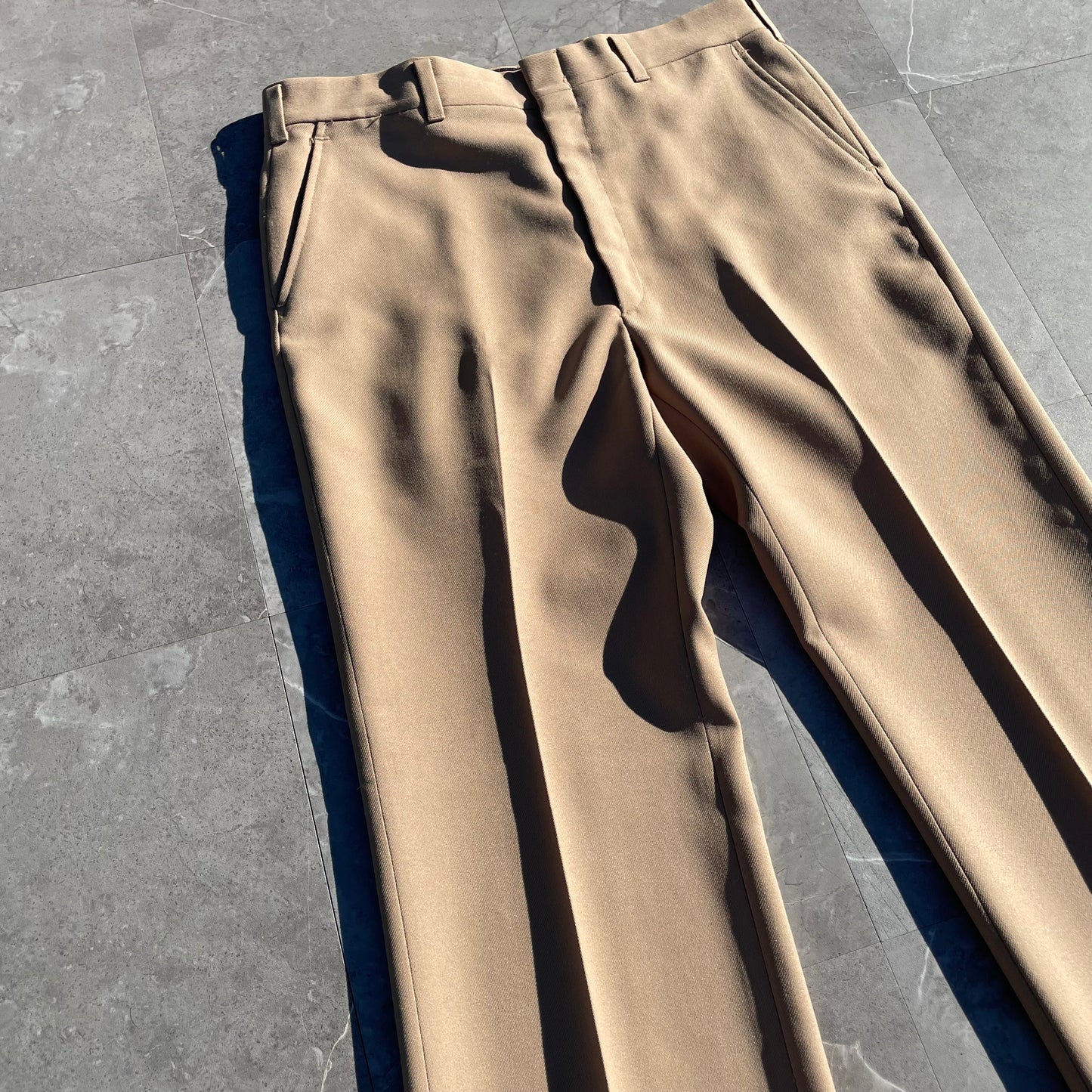 70s Haggar Made in USA Beige Pleated Slacks