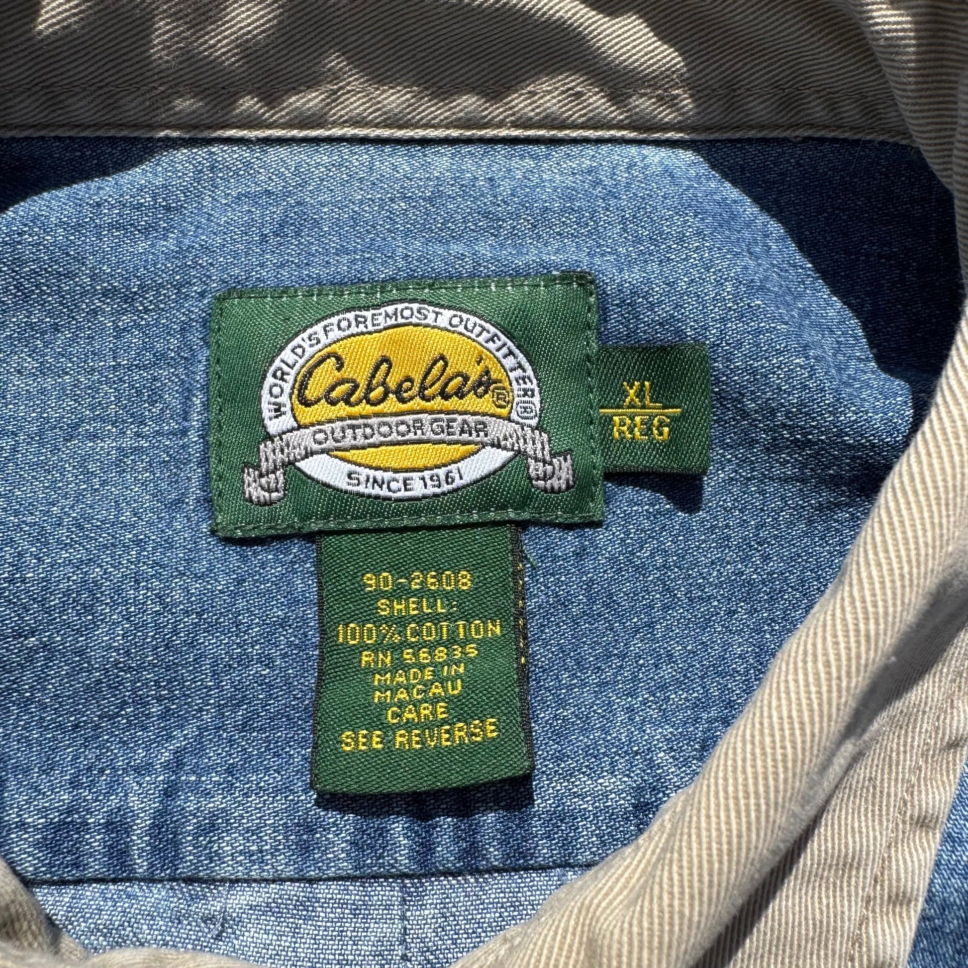90s Cabela's Denim Elbow Patch Shirt KiiChain Clothing