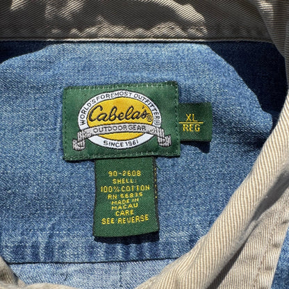 90s Cabela's Denim Elbow Patch Shirt KiiChain Clothing