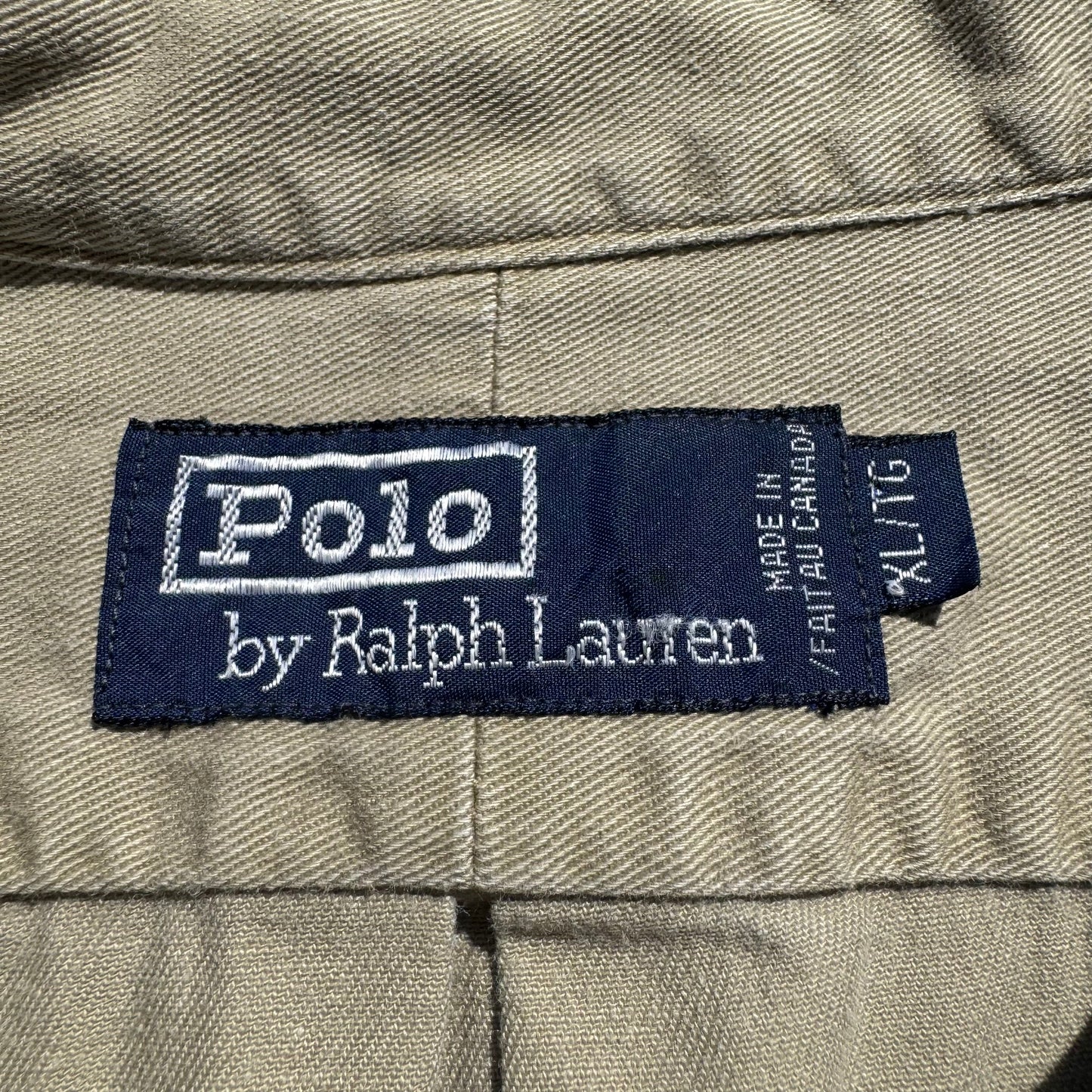 90s Ralph Lauren Beige Heavyweight Button Down Shirt KiiChain Clothing