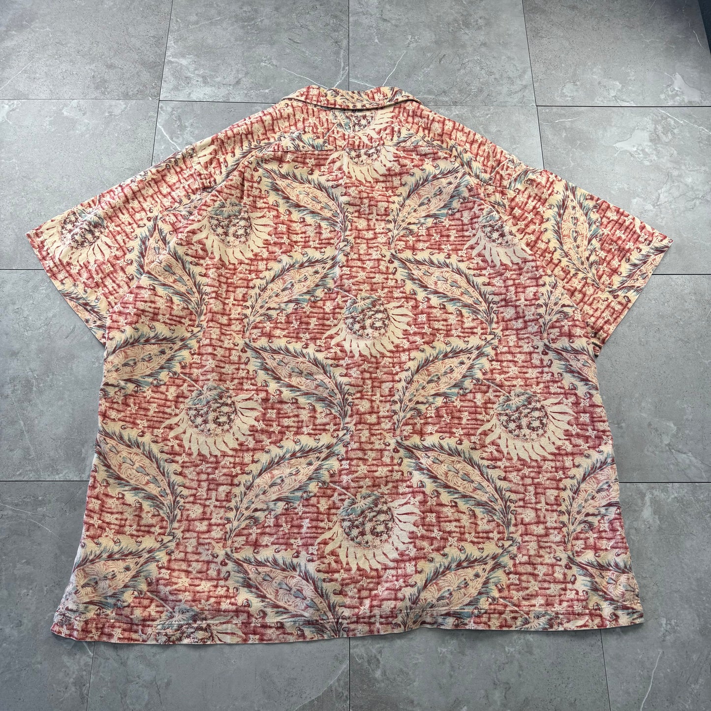 00s Polo by Ralph Lauren Vintage Camp Red Leaf Open Collar Shirt XL