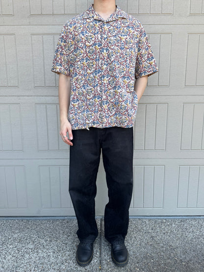 00s Polo by Ralph Lauren Caldwell Beige Paisley Open Collar Shirt XL