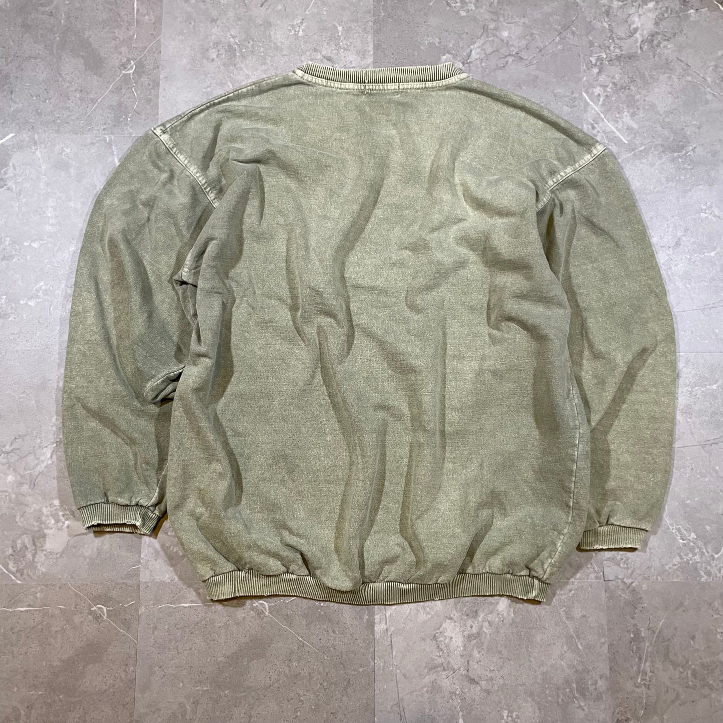 90s McIntosh & Seymour Made in USA Washed Olive Sweater