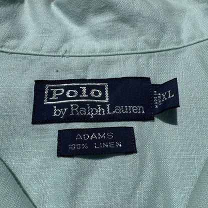 90s-00s Ralph Lauren Adams 100% Linen Tye-Dye Dip Open Collar Shirt KiiChain Clothing