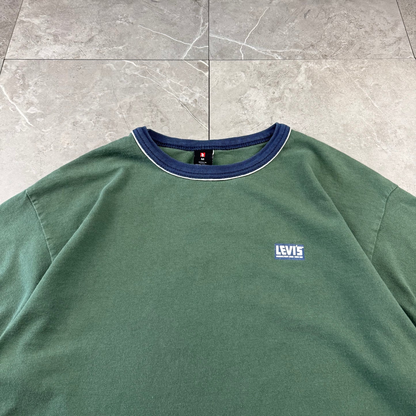 90s-00s Levi’s Green Heavyweight Made in USA Ringer T-Shirt