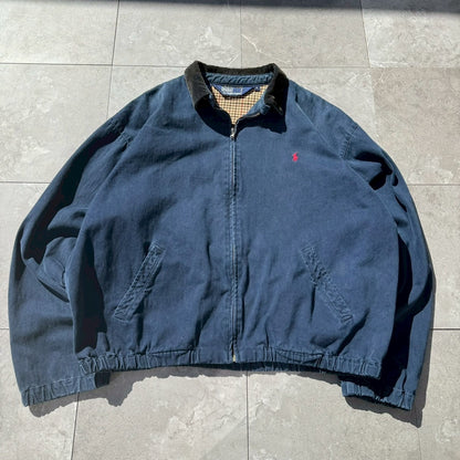 90s Ralph Lauren Navy Corduroy Collar Swing Top Jacket