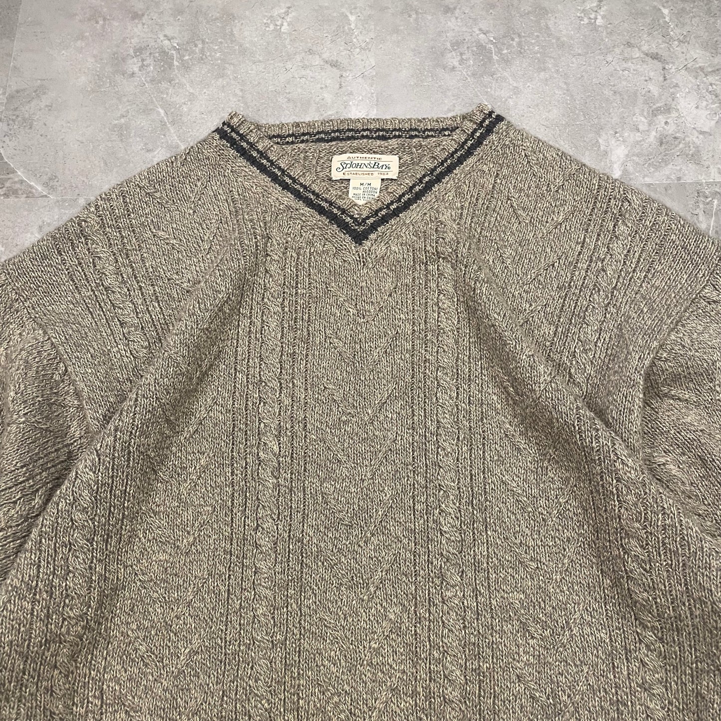 90s St. John’s Bay V-Neck Knitted Sweater