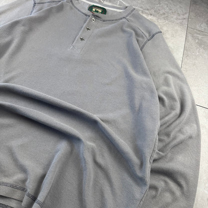 90s Stillwater Supply Co. Gray Henley Neck Long Sleeve Thermal