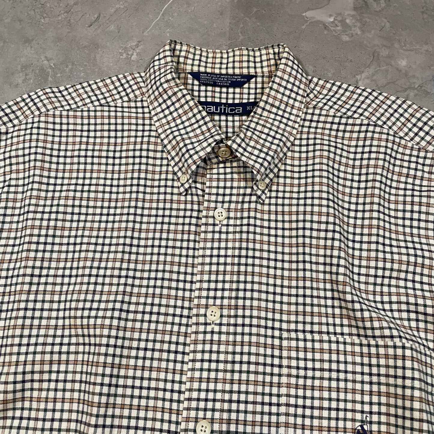 90s Nautica Heavyweight Checkered Button Down Shirt