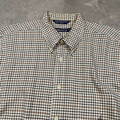 90s Nautica Heavyweight Checkered Button Down Shirt