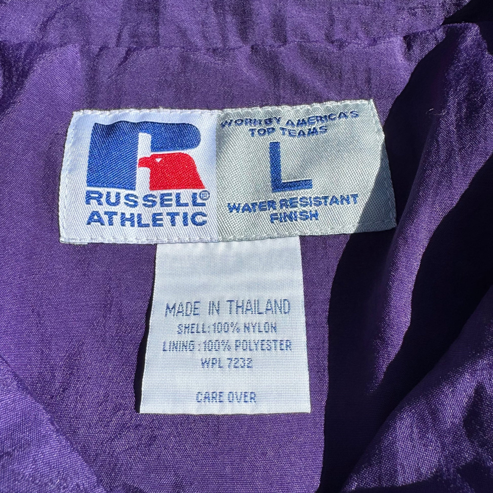 90s Russell Athletic Purple Zip-Up Windbreaker Jacket KiiChain Clothing