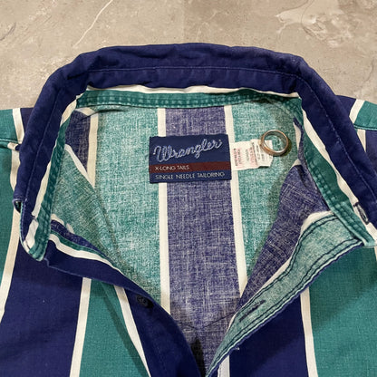 80-90s Wrangler X-Long Tails Striped Western Shirt