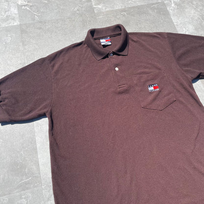 90s Tommy Hilfiger Brown Polo Shirt