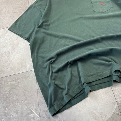 90s Polo by Ralph Lauren Green Pocket Logo Single Stitch T-Shirt