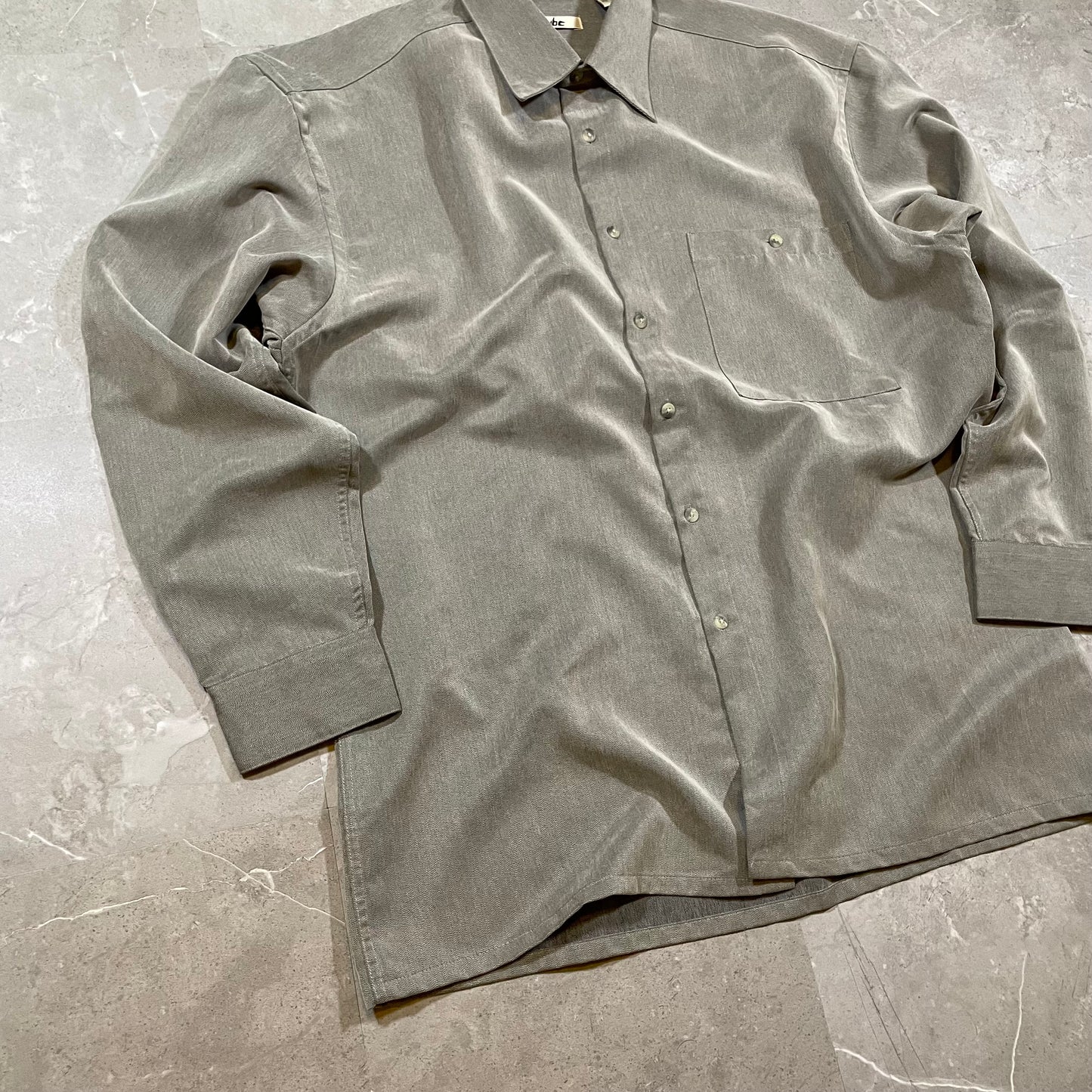 90s Ubc Washed Gray Rayon Shirt