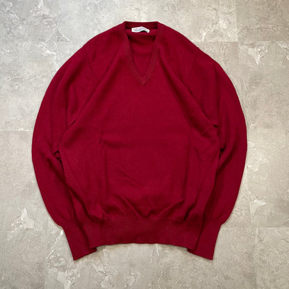 60s-70s Ballantyne Made in Scotland Cashmere V-Neck Sweater