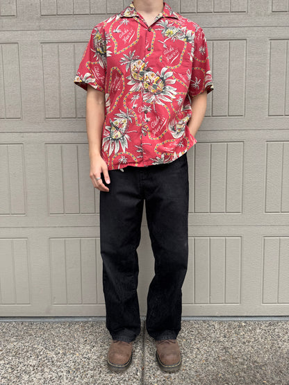 00s Polo by Ralph Lauren Classic Fit Red Hawaiian Open Collar Shirt