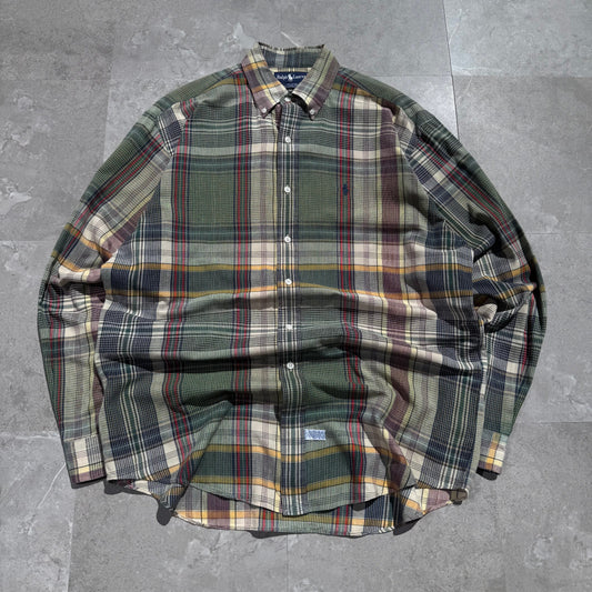 90s Ralph Lauren Rare “Hand Woven” Madras Checkered Button Down Shirt KiiChain Clothing