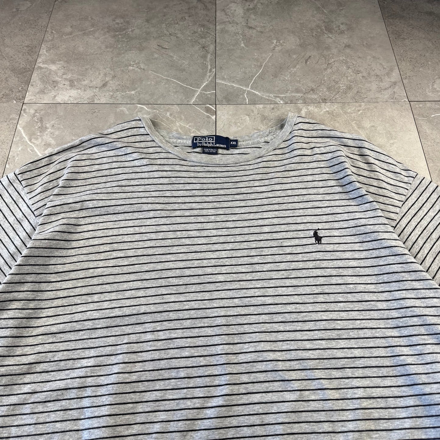 90s Ralph Lauren Gray Border Single Stitch T-Shirt