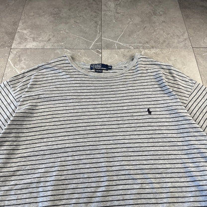 90s Ralph Lauren Gray Border Single Stitch T-Shirt