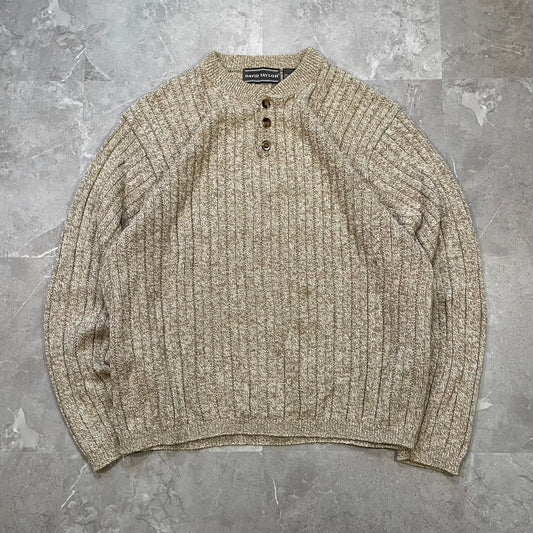 90s David Taylor Made in USA Henley Neck Knitted Sweater