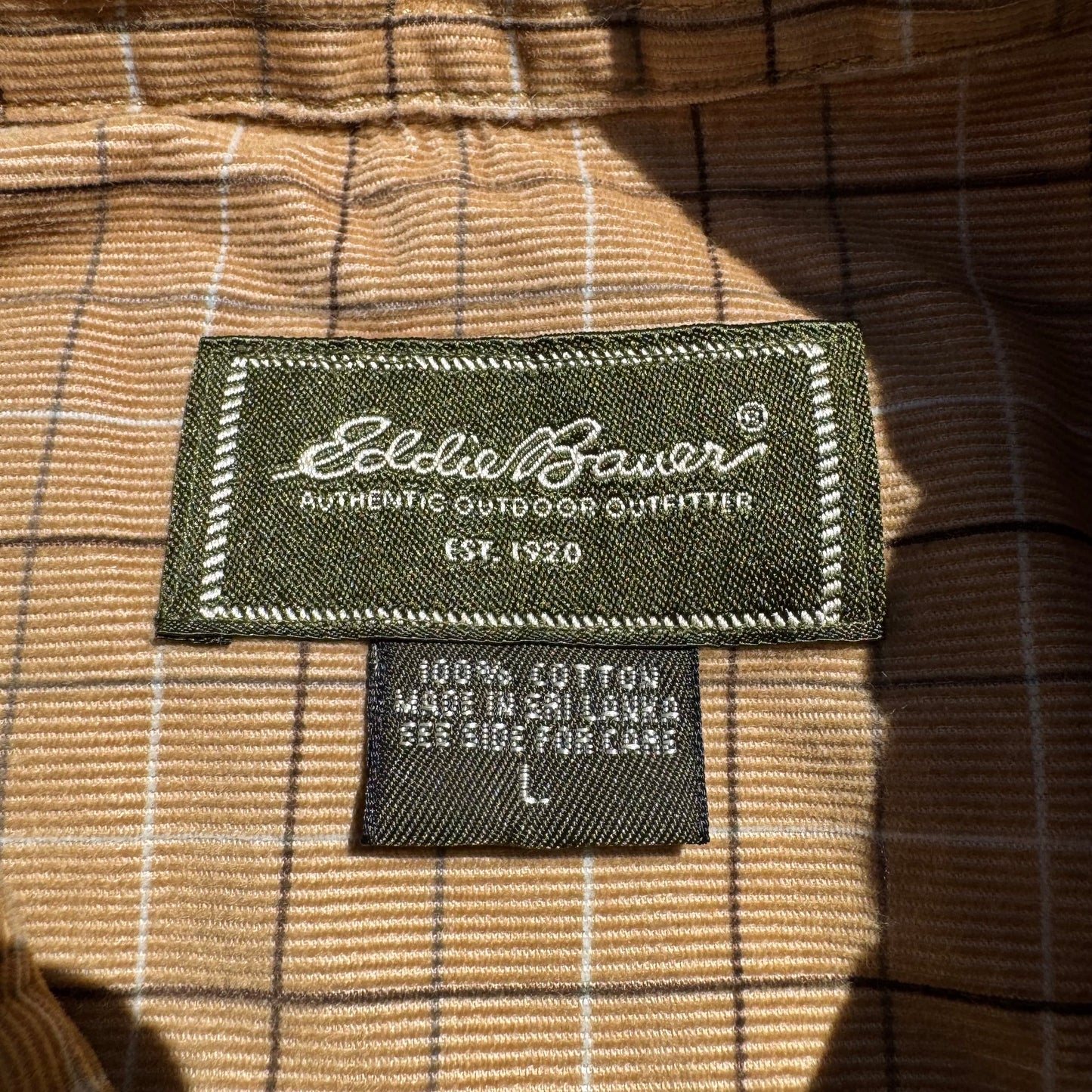 00s Eddie Bauer Corduroy Checkered Button Down Shirt KiiChain Clothing