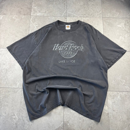 90s Hard Rock Cafe Lake Tahoe Faded Black Graphic T-Shirt