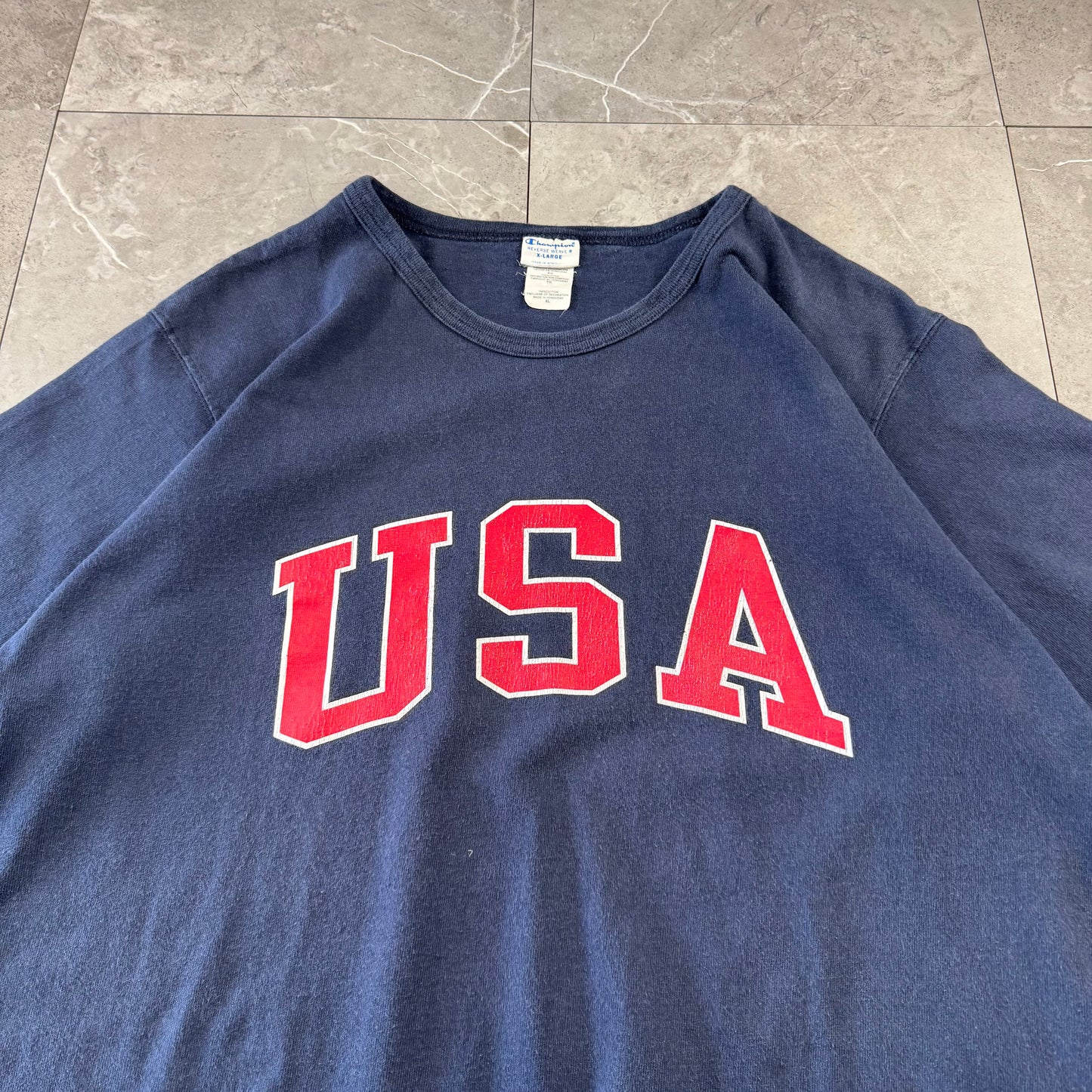 00s Champion USA Navy Heavyweight T-Shirt