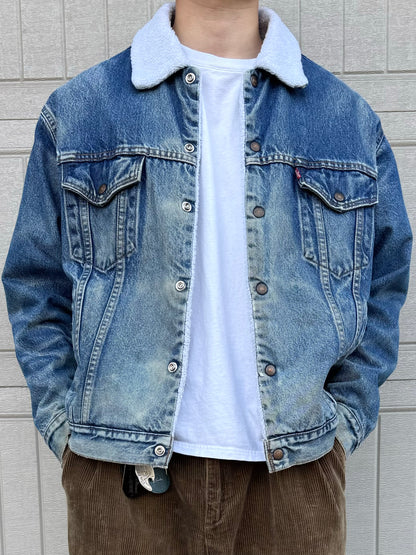 90s Levi's Made in USA Pile Lined Denim Jacket