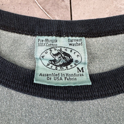 90s Authentic Pigment Clinton Presidential Center 42 Little Rock, Arkansas Faded Green Ringer T-Shirt