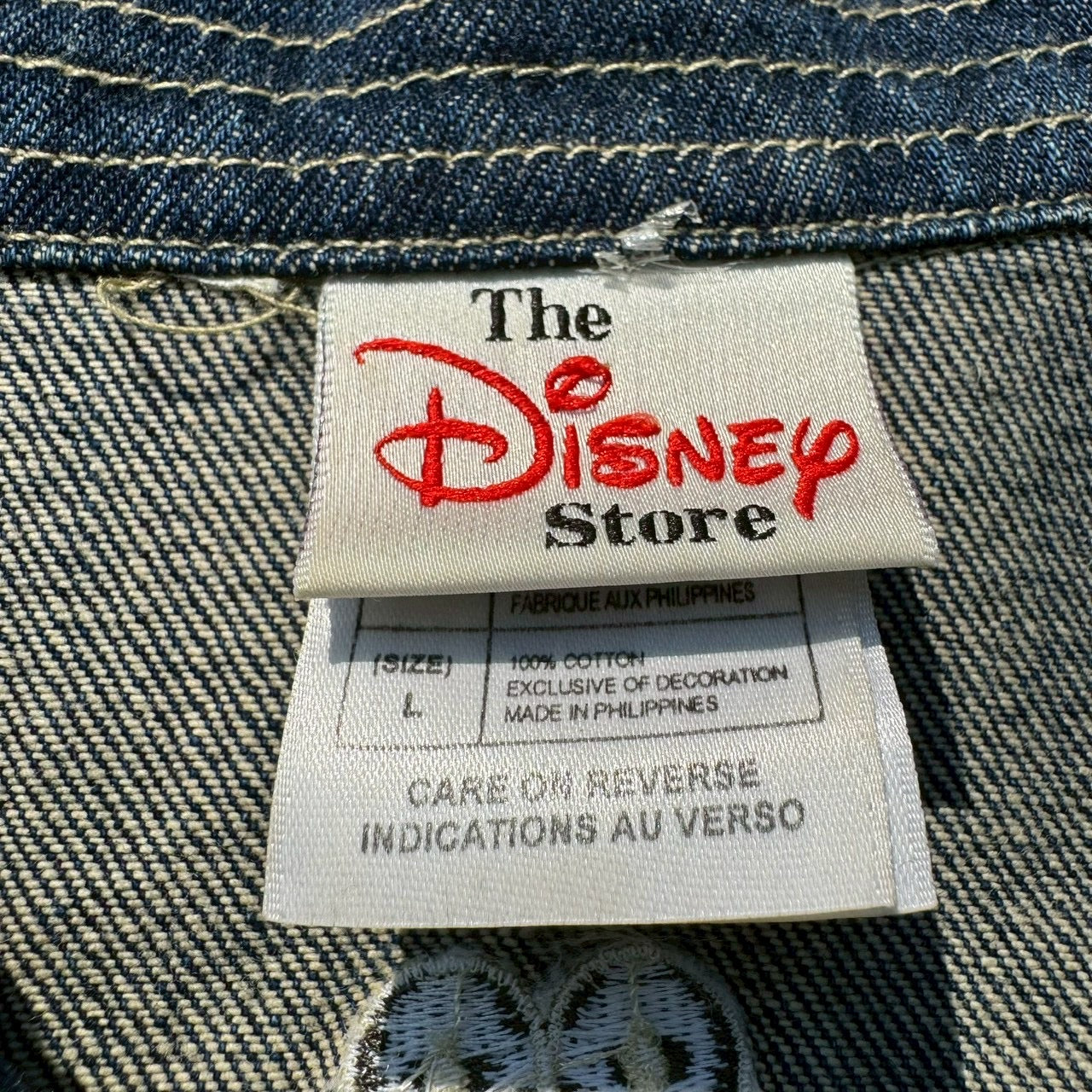 90s The Disney Store Mickey Mouse Embroidered Logo Denim Jacket