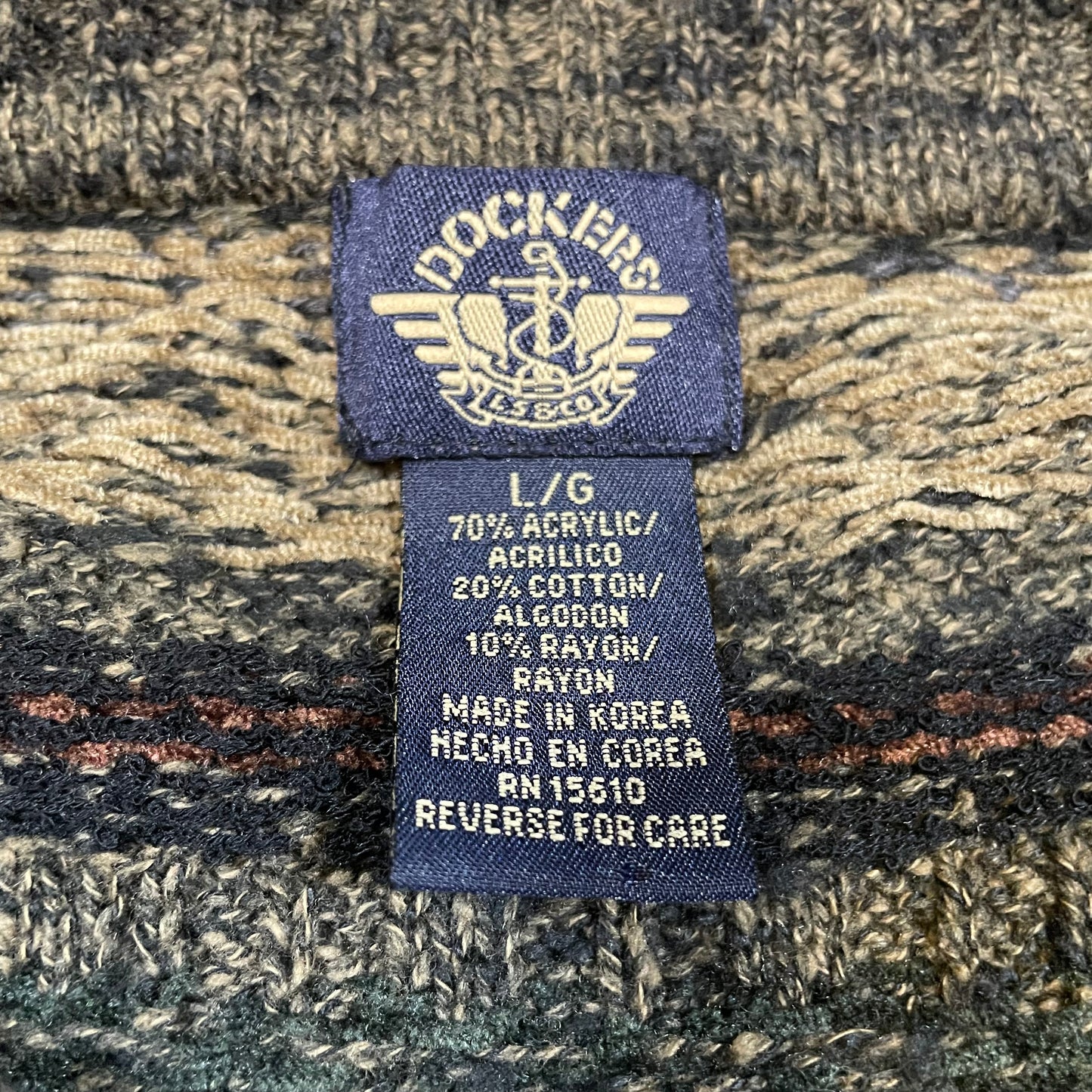 90s Dockers’ Olive Design Knitted Sweater