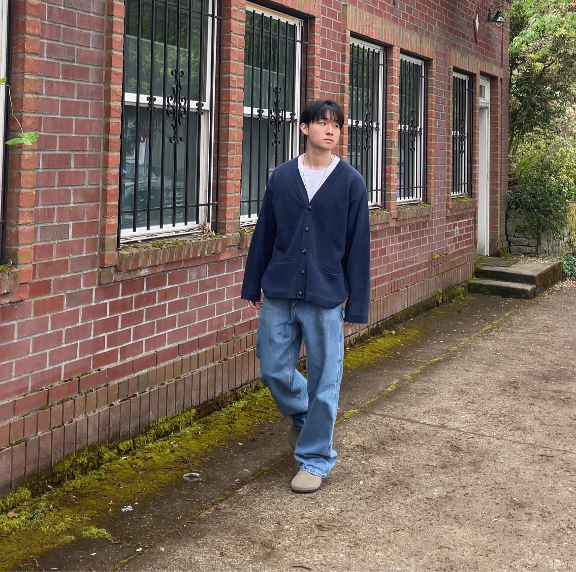 90s-00s Eddie Bauer Wool Made in USA Elbow Patch Cardigan