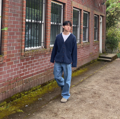 90s-00s Eddie Bauer Wool Made in USA Elbow Patch Cardigan
