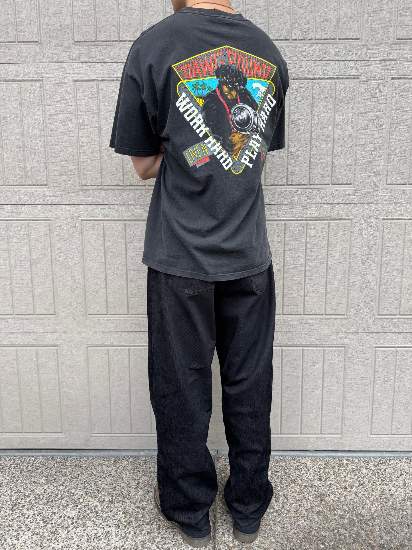 90s DaDawg Made in USA Black Bulldog Graphic Tee