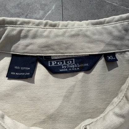 90s Polo by Ralph Lauren Cotton Made in USA Cream Swing Top Jacket