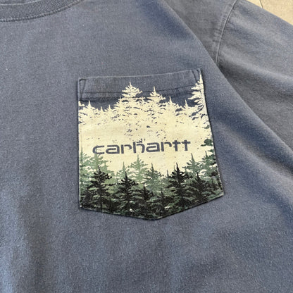 00s Carhartt Blue Forest Graphic Pocket T-Shirt