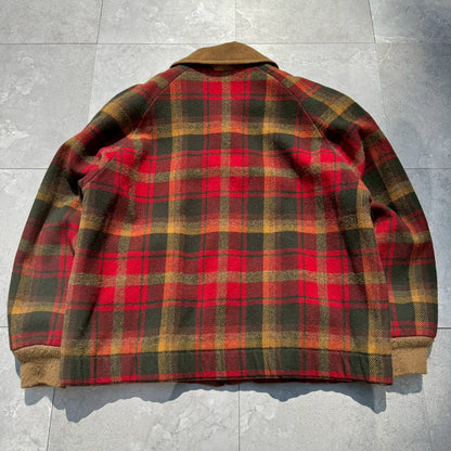 80s-90s Pendleton Made in USA 100% Virgin Wool Red Checkered Jacket