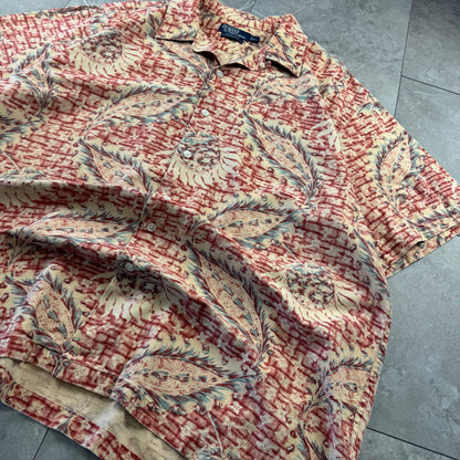 00s Polo by Ralph Lauren Vintage Camp Red Leaf Open Collar Shirt XL