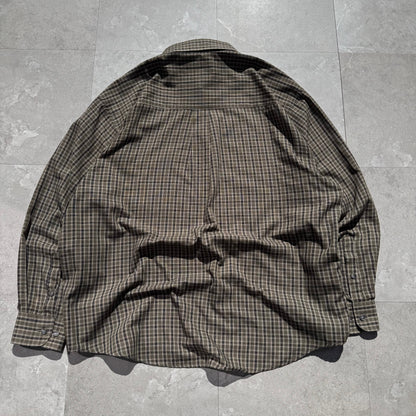 90s Natural Issue Olive Green Checkered Button Down Shirt KiiChain Clothing