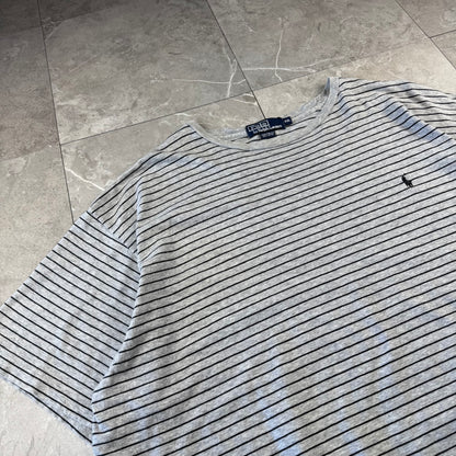 90s Ralph Lauren Gray Border Single Stitch T-Shirt