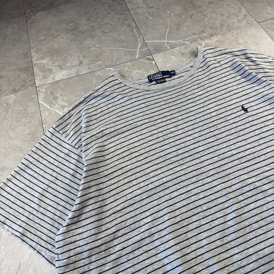 90s Ralph Lauren Gray Border Single Stitch T-Shirt