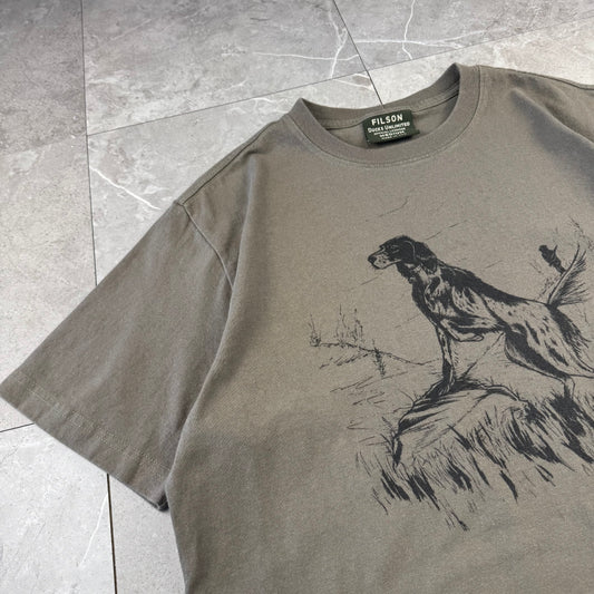 00s Filson Made in USA Olive Green Doberman Graphic Tee